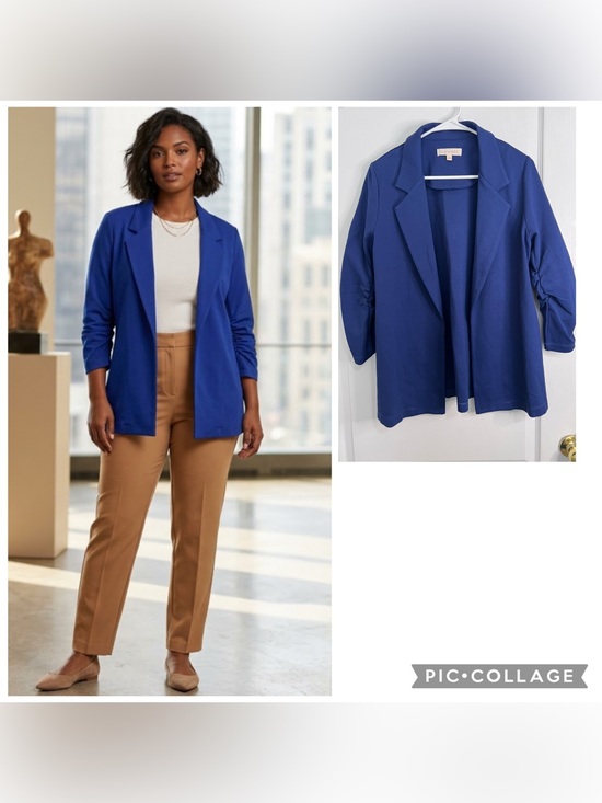 Dear Scarlett Jackets & Blazers - Scarlett Women's Open-Front Blue Blazer Jacket size M